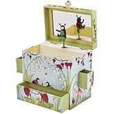 Enchantmints Lady Bugs Musical Jewelry Box Lady Bug Spins to Music With Pullout Drawers Treasure Storage
