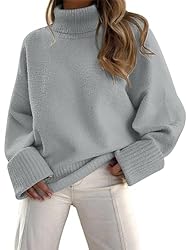 LILLUSORY Women's Turtleneck Long Sleeve Oversized