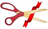 30 Inch Long Gold Color Steel Blade Ribbon Cutting Scissors (Red)