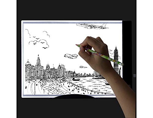 Diamond Painting A4 LED Light Pad, Dimmable Light Board Kit, Apply to Full Drill & Partial Drill 5D Diamond Painting with Detachable Stand and Clips