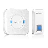 Insmart Wireless Doorbell, Operating at over 1000-feet Range, 55 Melodies to Choose From, IP55, Waterproof and Dustproof, White