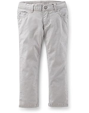 Baby Girls' 5-Pocket Sparkle Twill Pants - 24 Months