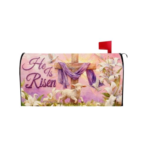 He is Risen Easter Mailbox Cover, Magnetic Standard Size 18 X 21 inch, Religious Lily Flower Lamb Pigeon Pattern Magnetic Letter Post Box Cover, Home Garden Outdoor Spring Easter Yard Home Decor at Amazon