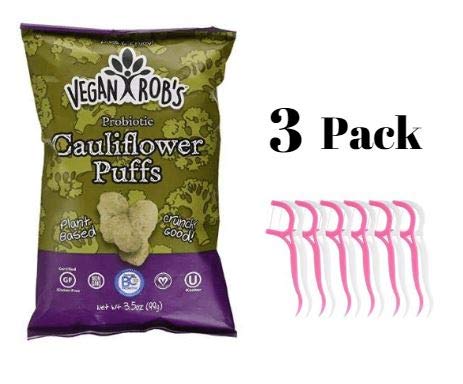 image for Vegan Rob's Veganrobs Puffs Cauliflower Probiotic, 3.5 oz (Pack of 3) 