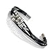 Eye Catching Women Leather Bracelet Silver Color Beads Cuff Jewelry with Magnetic Clasp 7.5