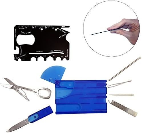 Dasksha Credit Card Pocket Tool Set A Card-sized Knife, Scissors, Multitool, Bottle Opener, Pen, Screwdriver Excellent Design Made Of Stainless Steel