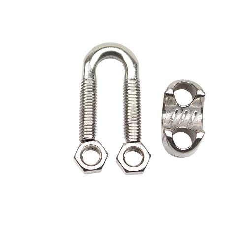 DYWISHKEY Pack of 4, 3/8 Inch M10 Stainless Steel Wire Rope Cable Clip