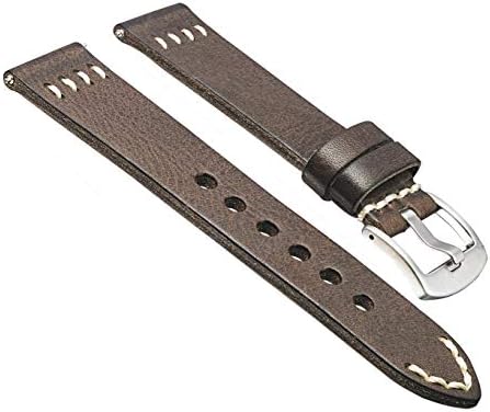 STUNNING SELECTIONALPINE Hand made, hand stitched vintage leather watch strap with quick release spring bars - Black, Bown, Tan - 20mm, 22mm, 24mm