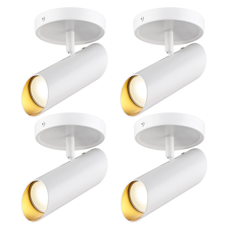 Photo 1 of FEMILA LED Spotlight Indoor, Adjustable Modern Wall Lighting Fixture, 4000K, 4-Pack, Suitable for Gallery, Kitchen, Bedroom, Living Room, 4FS79TL-4PK WH