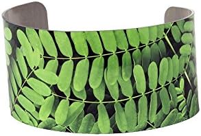 Flame Tree Leaf photo cuff bracelet