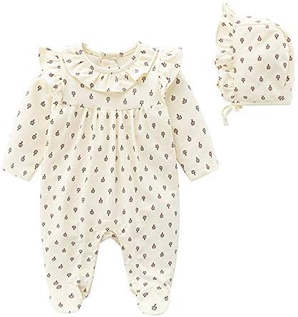 Baby Nest ベビー服 女の子 長袖 カバーオール ロンパース 前開き 秋冬 ルームウェア 赤ちゃん服 新生児服 肌着 コットン かわいい