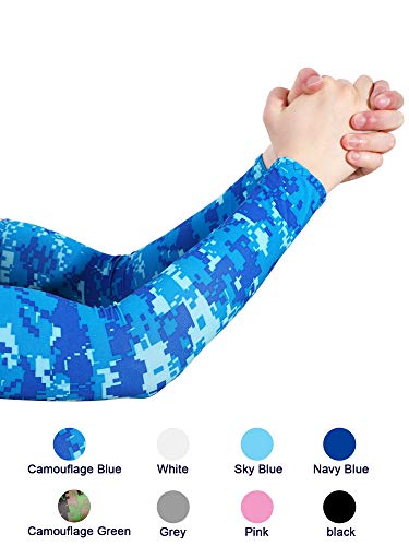 Mudder 8 Pairs Unisex UV Protection Arm Cooling Sleeves Ice Silk Arm Cover(8-Colors Set 3)