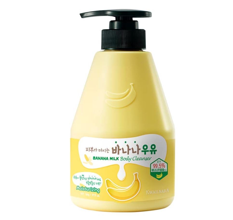 Kwailnara Banana Milk Body Cleanser Nourishing and cleansing body milk for all skin types 560g (1 bottle supplied)