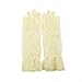 Fancy Floral Sheer Lace Tea Party Vintage Style Ruffle Wrist Dressy Gloves Ivory