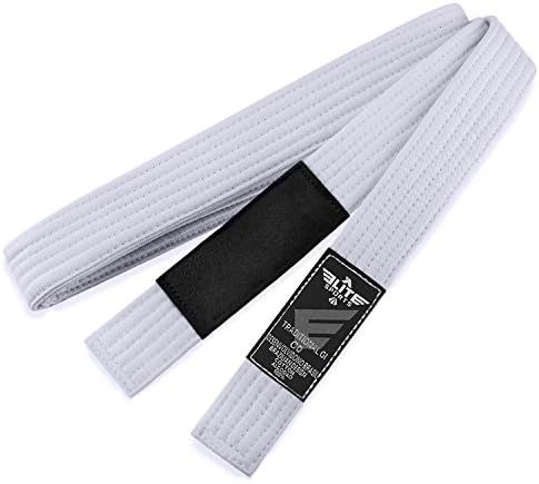 Elite Sports Kid's New Item Jiu Jitsu, Brazilian Mma Bjj Pro Rank Belt with Preshrunk Fabric (C1), White