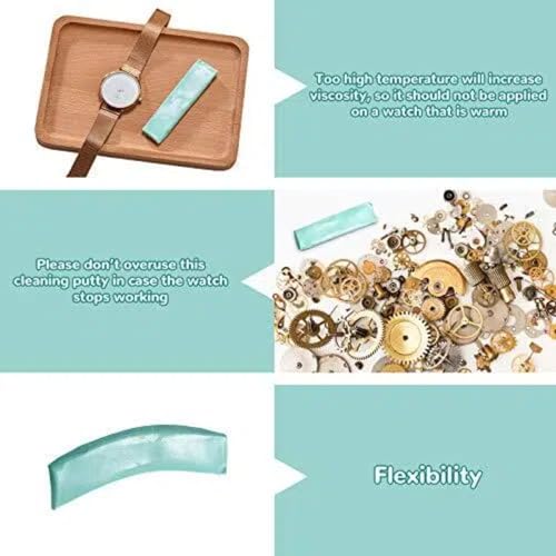Skylety 2pcs Watch Cleaning Putty Watchmaking Cleaning Putty Watch Cleaner Clay for Wheel Pivot and Repair Tool