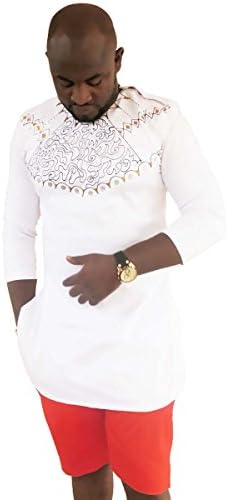 Pafric Designs African Wear Top for Men - Best Traditional Print Clothes For All Occasion - Made From High Quality Polished Cotton - Love It Or Your Money Back (Pafric 19)