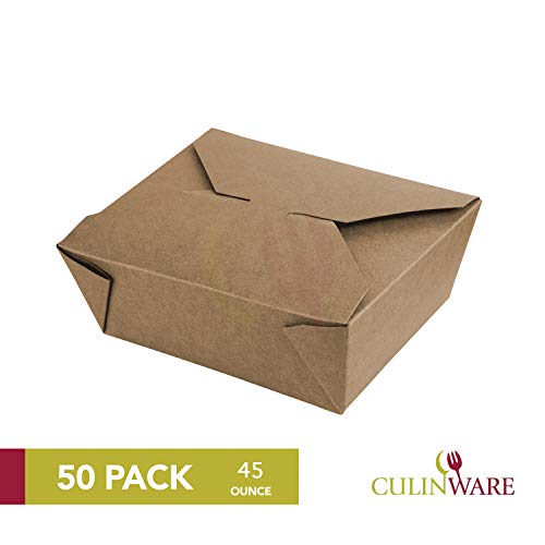 50 Pack Eco Friendly Disposable Paper Take Out Food Container Sturdy