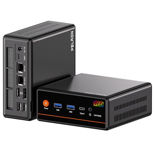 PELADN Ryzen 5 7640HS Gaming Mini PC, (Stronger 6800H, up to 5GHz), 16GB DDR5 RAM, 1TB SSD, Quad Display, Mini Desktop Computer with 2.5G LAN/WiFi6/BT5.2/USB4, for Games, Office