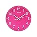 SonYo Indoor Non-Ticking Silent Quartz Modern Simple Wall Clock Digital Quiet Sweep Movement Office Decor 10 Inch(Rose)