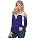 Lowpricenice Women Loose Long Sleeve Sexy Lace Splice Shirt Blouse Ladies Tee Tops