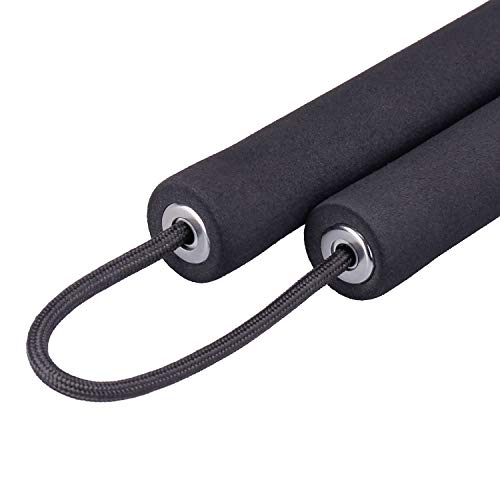 Aship Safety Foam Martial Art Sticks with Swivel Chain - Professional Design, Martial Arts Supply Karate Sticks for Beginner & Kids Practice and Training - Black 28CM/11â€