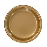 Hanna K. Signature Collection 100 Count Plastic Plate, 7-inch, Gold