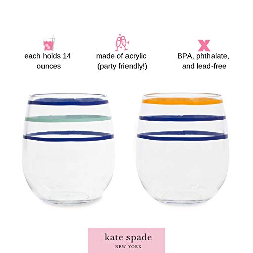 Kate Spade New York Acrylic 14 Ounce Stemless Wine Glass Set of 2
