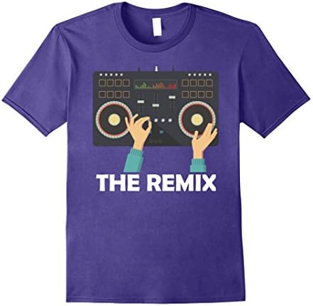 Mens The Remix Father's Day Turntable DJ Mixer Audio T-Shirt 3XL Purple