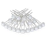 Pearls and Crystal Flower Wedding Bridal Hair Pins Clips Bridesmaid Jewelry for women (20 Pcs)