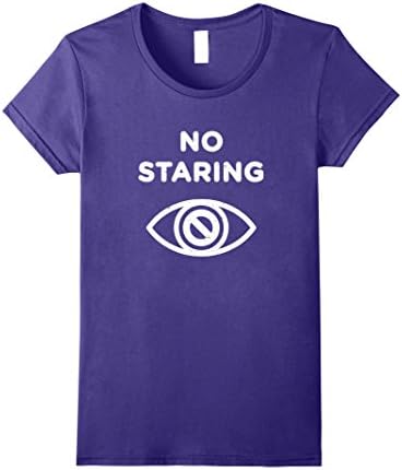 Womens No Staring Shirt - Anti-Staring Warning Large Purple