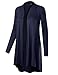 BILY Womens Open Front Lightweight Jersey Classic Long Sleeve Cardigan Navy XX-Large