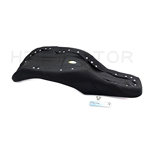 Black New 2-Up Seat For 08-17 Harley Touring Paul Yaffe Stretched Tank STK08