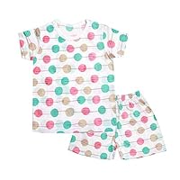 OllCHAENGi Toddler Kids Boys Girls Cotton Pajama Set Short Sleeve 2T-13Y Pepperoni (120) White