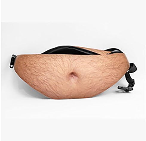 Feihoudei Dadbod Fake Belly Waist Zipper Packs Traveling Outdoor Fanny Bags,Newest Dad Bag Dad's Belly Pockets Kinds of Style Inculed Abs (H01)