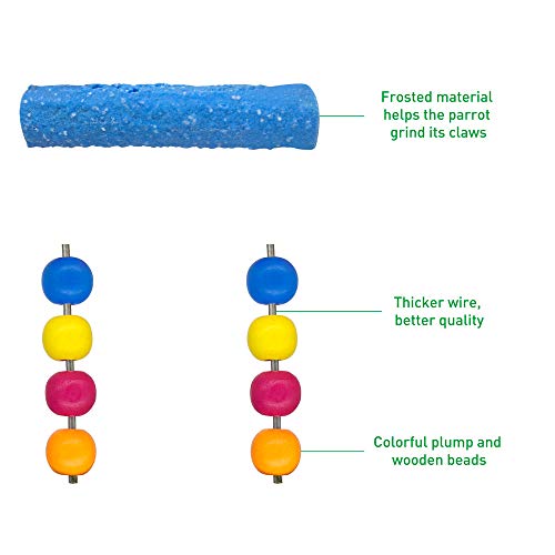 Bird Ladder Parrot Toys, Rough Surface Perch Grinding Nail Cage Accessories Toys for Parakeet Cockatiel Small and Medium Bird