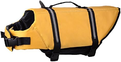 Dog Life Jacket-Preserver Pet Safety Yellow Swimming Boating Vest Adjustable