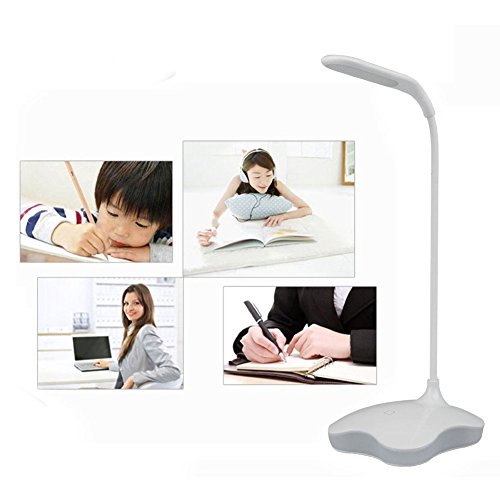 LED Desk Lamp, XIAOKOA Eye-caring Flexible Table Lamps, Dimmable Office Reading Lamp with USB Charging Port, Touch Control, with Night Light and 3 levels brightness, Twistable Tube,14LED Table Lamp - Thumbnail 6