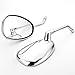 MMG Universal Fit Adjustable Mirror Set, 8mm RH/RH Thread (M8/1.25), Chrome Oval Shape, Motorcycle Scooter (0809)
