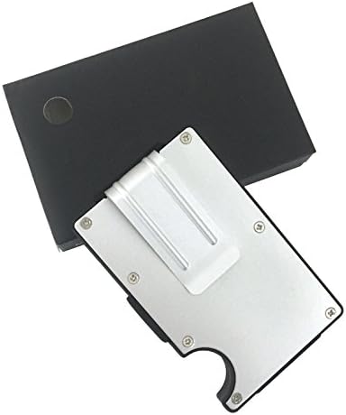 Tamicy Metal Wallet Credit Card Holder - Slim Aluminum &amp; Plastic Money Clip Wallet For Men (Silver)