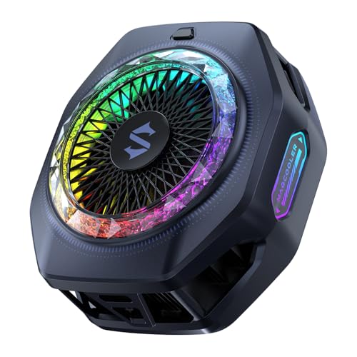 Black Shark Magnetic Phone Cooler 5 Pro - 18 Addressable RGB LEDs, Detachable Grip, APP-Controlled Thermostatic Cooling Fan for iPhone MagSafe/Android/iPad -Gaming/Streaming/Photography