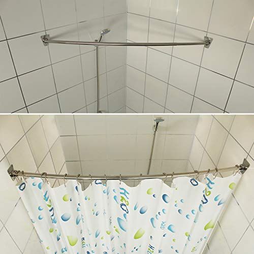 Sikaiqi Adjustable Curved Shower Curtain Rod, SUS304 Stainless Metal