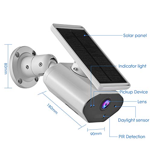 2019 New Outdoor Solar Powered Security Camera,CTVISON 2.4GHz WiFi Wireless Home Security Camera, Night Vision,Motion Detection,Rechargeable Battery, Two-Way Audio, IP66 Waterproof,Works with Alexa - Thumbnail 3