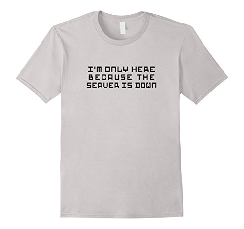 Mens I’m Here Because The Server Is Down Gamer T-Shirt 2XL Silver
