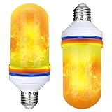 Led Flame Effect Bulb, Loveishere 4 Modes Fire Light Bulb, Upside Down Effect Flickering Simulation Effect Fire Bulb for Atmosphere Decoration, Halloween and Christmas Party, 2 Pack, E26 E27 Base