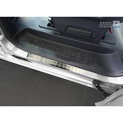Inox door sill protectors compatible with Citroën Spacetourer & Peugeot Traveller/Expert & Toyota Proace 2016- & Opel Zafira Life 2019- & Fiat Ulysse 2022- - Rectangles - 2-pieces rear sliding doors