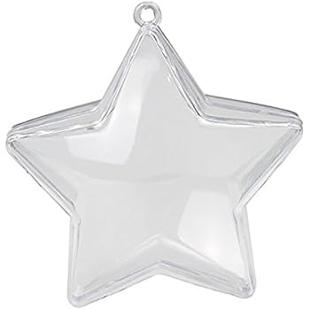 ornaments fillable plastic clear star crafts shaped 80mm pack diy stars