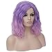 Mildiso Purple Wigs for Women: Short Curly Wavy Bob Lavender Purple Synthetic Wig with Caps for Daily & Party Use - M004PP