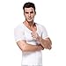 Hanerdun Mens Compression Body Shaper Shirt With Zipper Abs Abdomen Slim, White, M