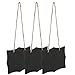 Set of 3 Small Black Metal Scalloped Edge Hanging Chalkboards / Erasable Write On Cafe Signs with Twine